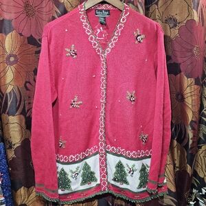 Extra point Christmas sweater cardigan woman's size 1x